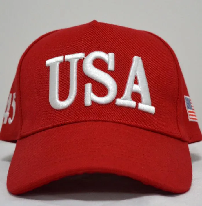 USA Flag Cap bawełniany baseball kapelusz czapki 45 Prezydent Donald Trump Wsparcie Czapka z daszkiem Snapback Unisex Regulowany Novelty Hats GGA3363-4