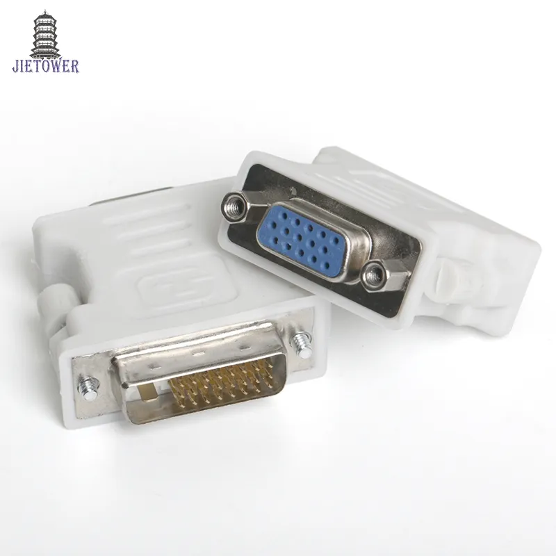 300 sztuk / partia DVI24 + 5 do adaptera VGA Dual Monitor Connector VGA do DVI Converter Adapter Adapter Złącze