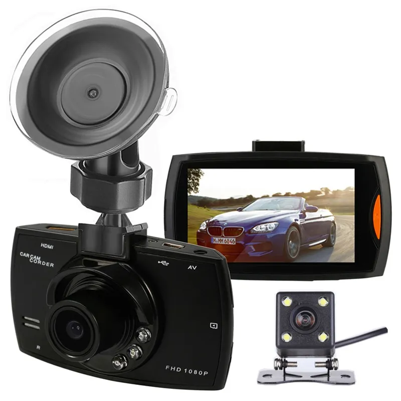 2Ch Auto DVR Digitale videorecorder Dash Camera 2.7 "Scherm Voor 140ﾰ Achter 100ﾰ Brede kijkhoek FHD 1080P Nachtzicht