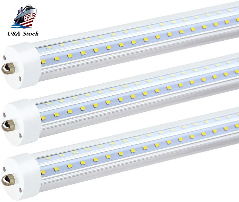 T8 LED Tubes Light 8ft 72W double rangée FA8 R17D AC85-265V 384LEDs 2835SMD Tubes fluorescents 2400mm Directement de l'usine chinoise