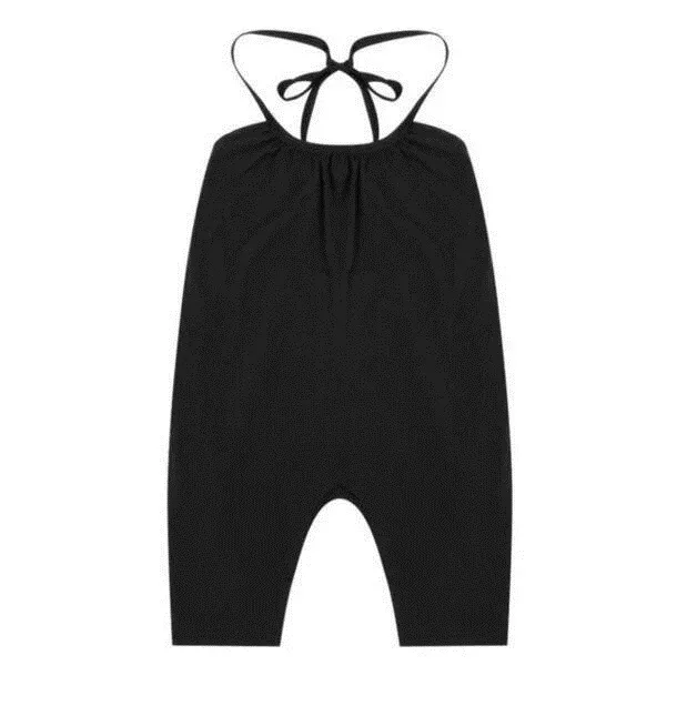 Girls Backless Braces Jumpsuits Casual Summer 2020 Kids Boutique Clothing 1-5T Little Gilrs Bandage Solid Color Bodysuits