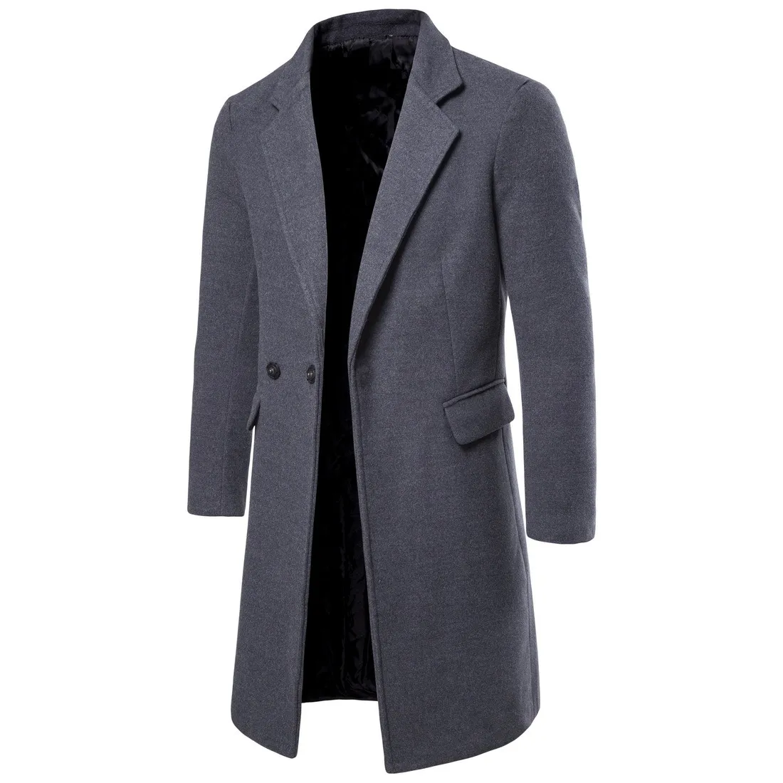 2019 Utrikeshandelsexplosionsmodeller faller och vintermän Woolen Coat Jacka och långa sektioner Slim Suit Collar Coat