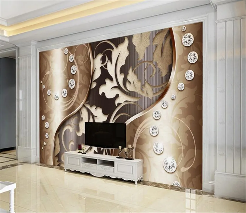 Papel tapiz 3d europeo HD para paredes, rollo de papel tapiz 3d para  dormitorio, escritorio, Beige, amarillo, plateado, gris, Beibehang -  AliExpress