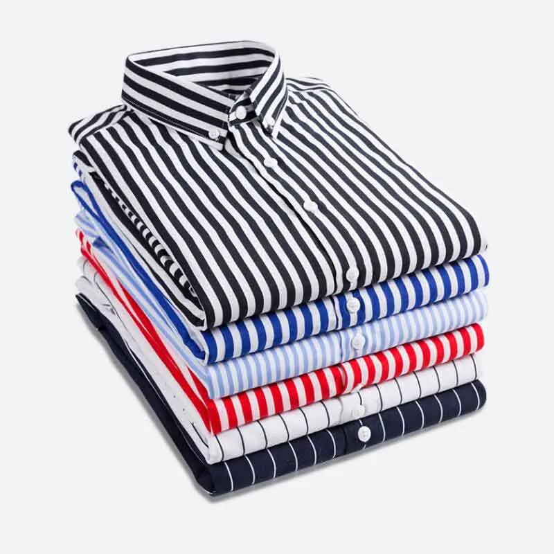 new mens fashion new men long sleeve shirts male striped classicfit comfort soft casual buttondown shirt casual male shirt tops2542