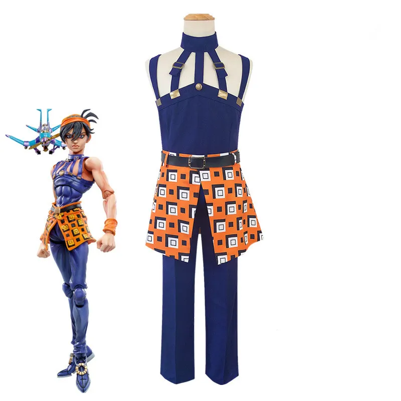 Jojo's Bizarre Adventure Golden Wind Part 4 Ghirga Narancia cosplay kostym
