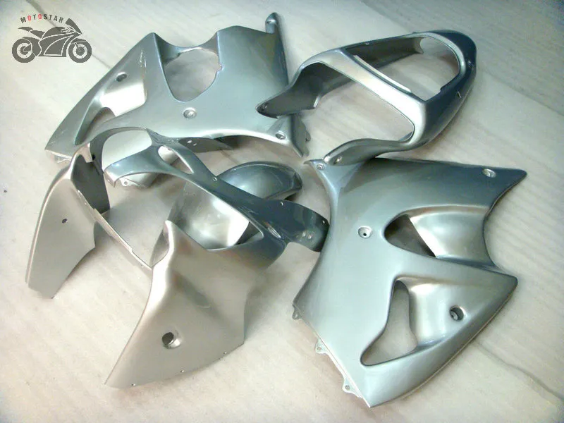 Injection Chinese fairings for Kawasaki Ninja ZX6R 636 2000 2001 2002 silver fairing kits ZX-6R 00 01 02 ZX 6R