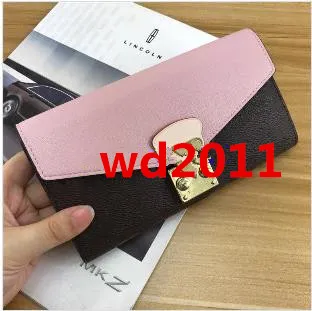 top quality women man with box real leather with date code multicolor long wallet Card holder classic zipper pocket Victorine