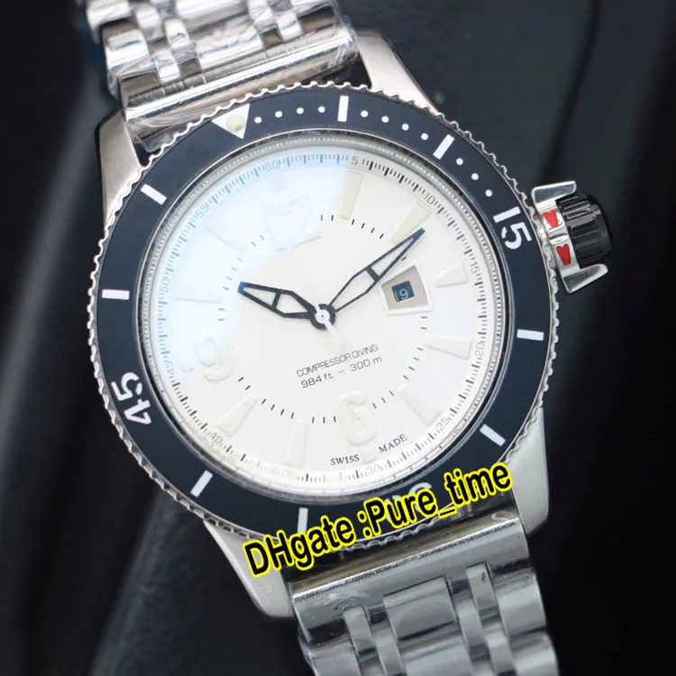 Nieuwe Master Compressor Q2018470 Swiss 585 Quartz White Dial Mens Horloge Roestvrijstalen Armband Sapphire Gents Sport Horloges Pure_Time 4Style