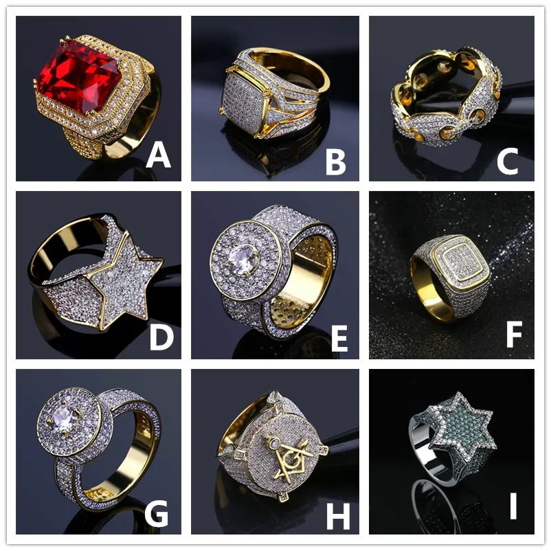 Mens Hip Hop Jewelry Bling Iced Out Gold Gold Ring For Men With CZ Stones Multiple Designs From Medofu eletronics 12.21 DHgate.Com