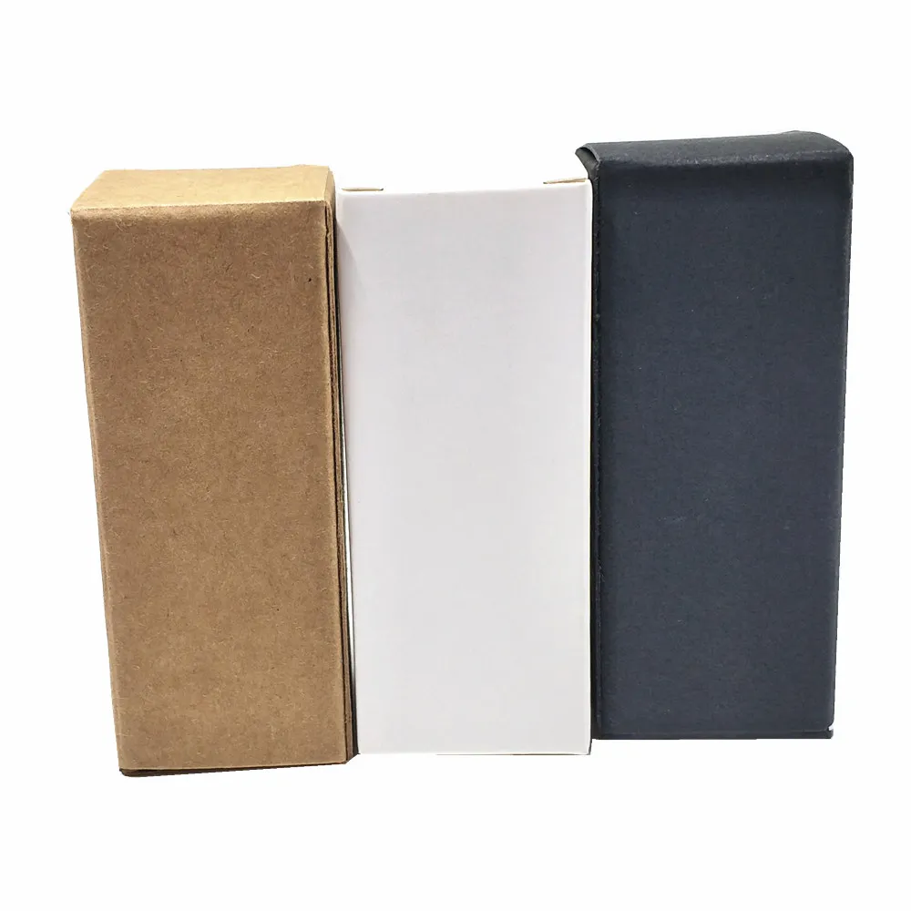 Box Ambalaj Kutu Parti DIY El Sanatları Hediyelik Karton Paketi Kutusu Papercard Çikolata Ambalaj 50pcs Beyaz Siyah Kahverengi Kraft Kağıt Esansiyel Yağı Şişe