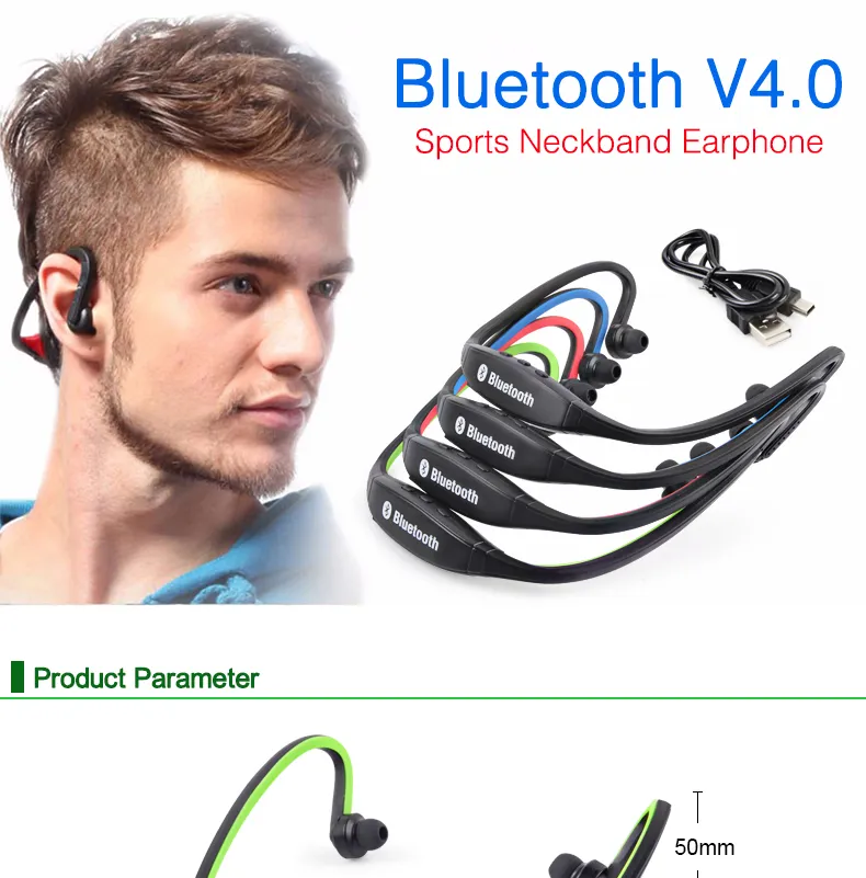 Bluetooth Headphones S9 Wireless Stereo Headset Sports Bluetooth Speaker Neckband Earphone Bluetooth 4.0 With Retail Package With Retail Box