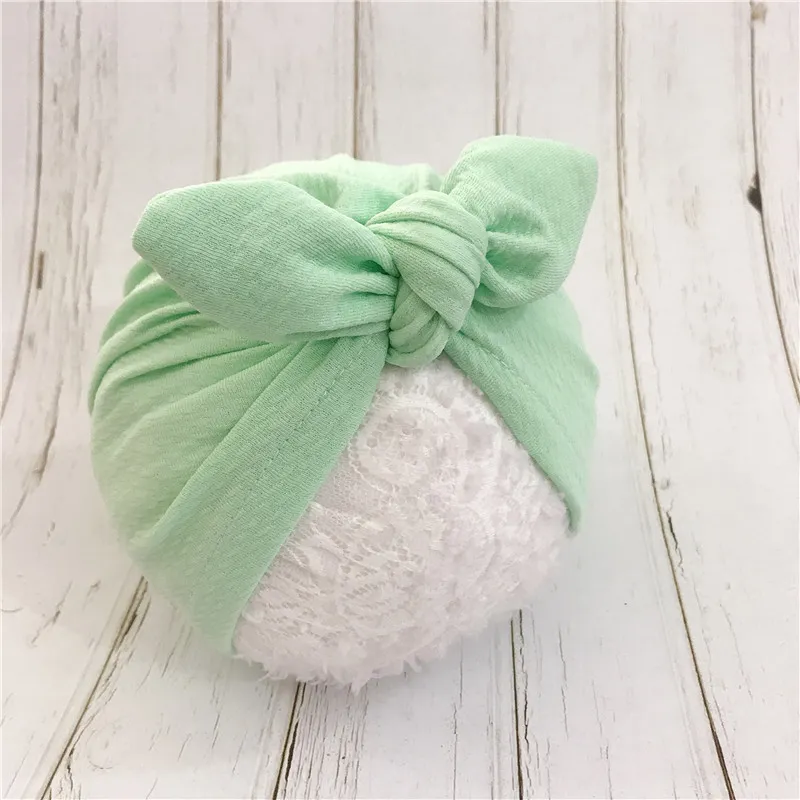 Baby Knot Bow Hat Bomull Unisex Beanies Muslin Indiska Caps Girls Boys Kids Photography Props Nyfödda Hårtillbehör