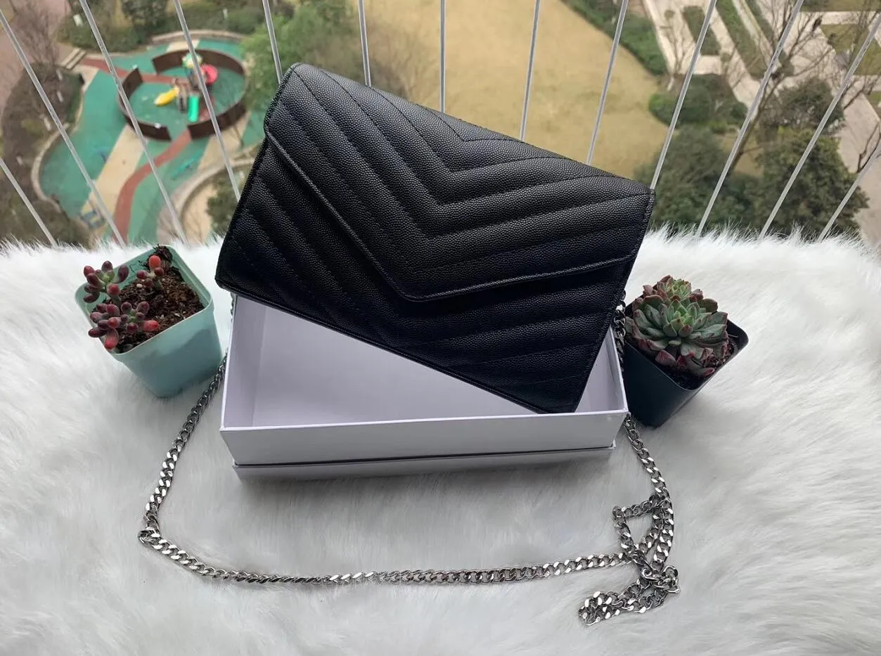 Echte Lederhandtasche kommt Kettenbag Frauen Luxurys Modedesigner Taschen Frauen Clutch klassische hochwertige Mädchenhandtaschen Dhgate Tasche