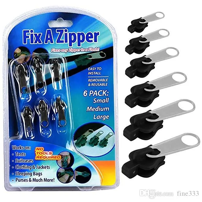 버튼 수정 지퍼 6 팩 Universal Zipper Repair Kit에 표시된대로 Flash OPP 백 포장의 지퍼 수정