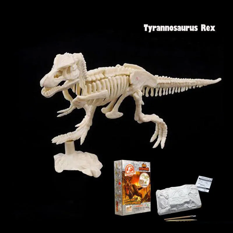 Arkeolojik oyuncak yaratıcı DIY madencilik dinozor fosili meclisi model oyuncak Tyrannosaurus Rex Raptor Çocuk yapı taşı oyuncak