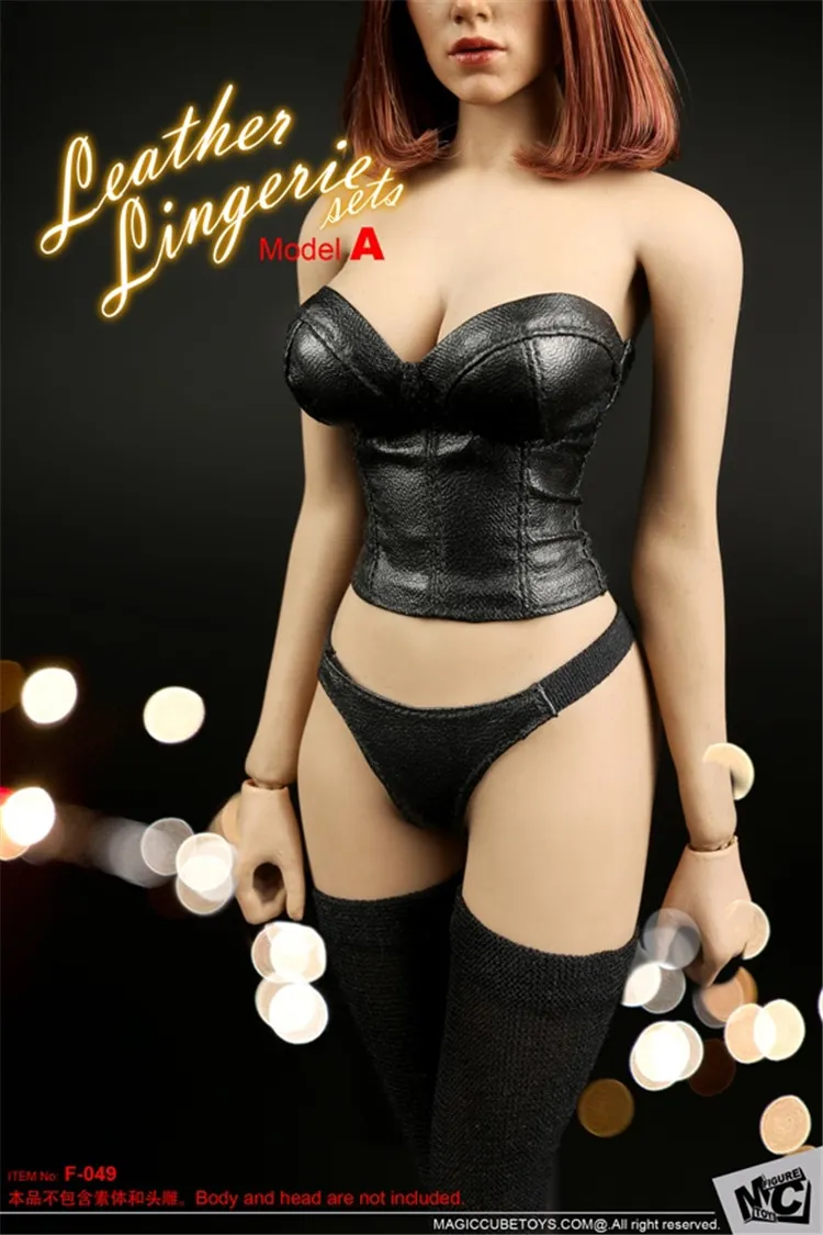 1/6 Female Leather Underwear Shirt Sexy Lingerie Fit 12 Phicen Action  Figures From Starone, $88.13