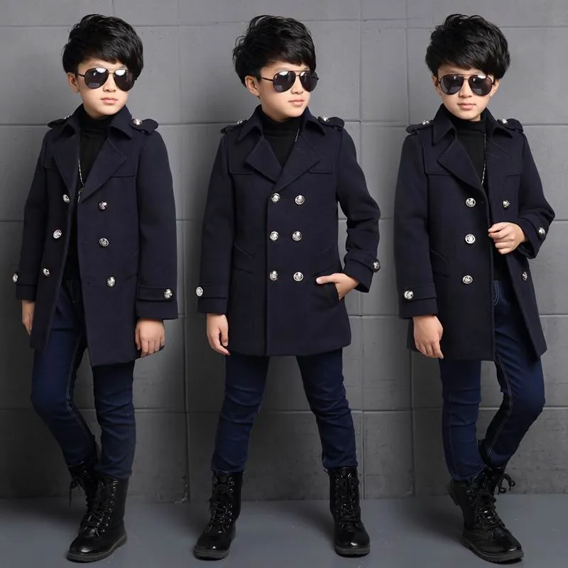 2019 Sale Real Boy Overcoat Jacket Gentleman Style Solid Thick ...