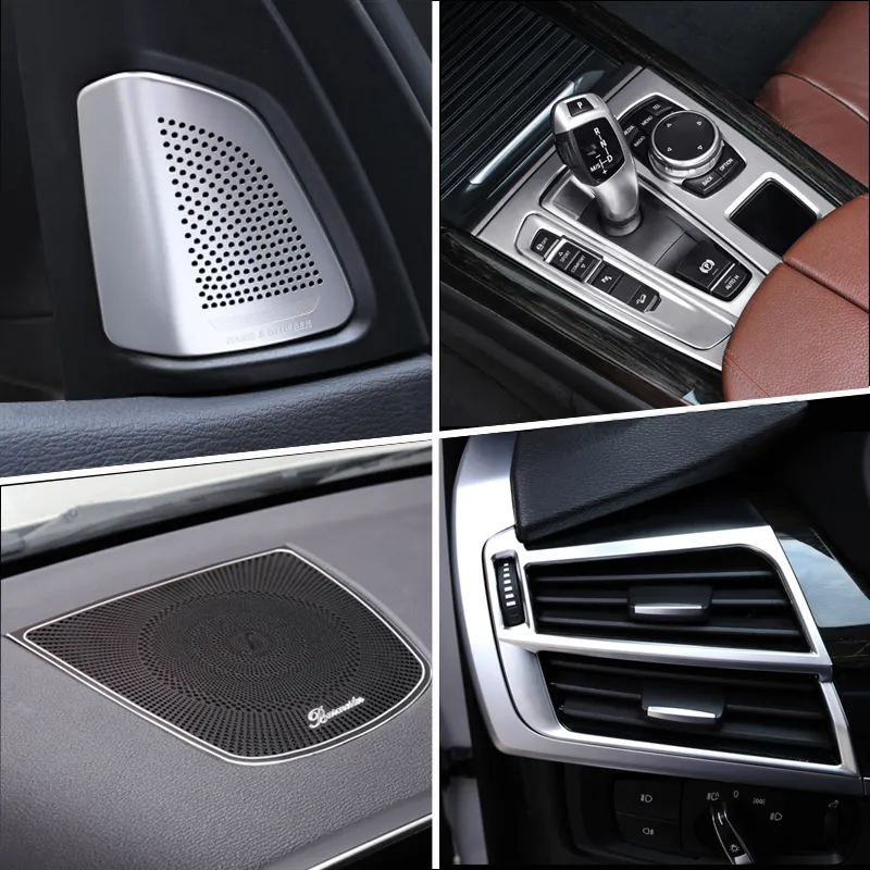 자동차 스티커 내부 기어 시프트 에어 컨디셔닝 CD 패널 문 Armrest 커버 트림 자동 액세서리 BMW X5 X6 F15 F16 자동차 스타일링
