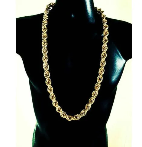 Men's Hip Hop Heavy 18K Gold Plated 9mm 30" inch Rope Chain Necklace