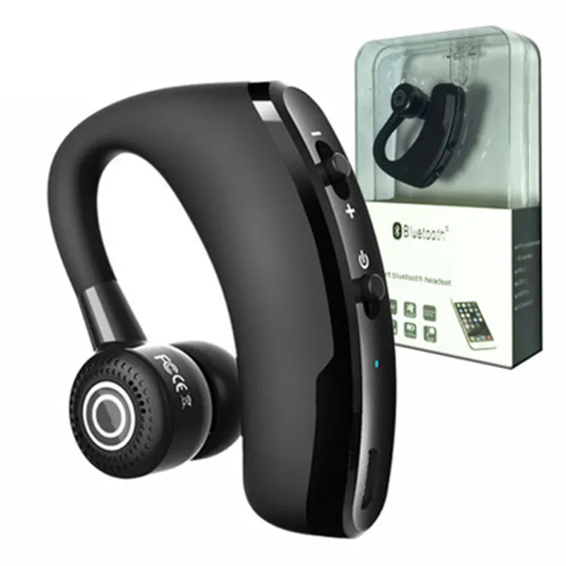 Auricular inalámbrico Bluetooth V9 manos libres CSR 5.0 Cancelación de ruido Auriculares Auriculares de negocios Control de voz con micrófono para conductor Earbudos deportivos