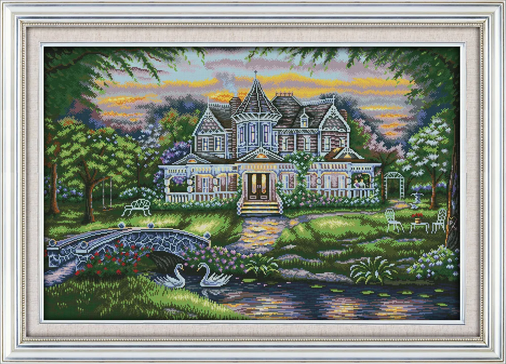 Malarstwo Dwór Home Decor, Handmade Cross Stitch Hafty Robótki Zestawy Liczono drukowanie na płótnie DMC 14CT / 11CT