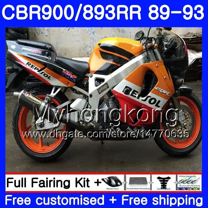 Repsol Stock Hot Bodys для Honda CBR 900RR 893RR CBR900RR 1989 1990 1991 1992 1993 253HM.26 CBR893 CBR900 RR CBR893RR 89 90 91 92 93