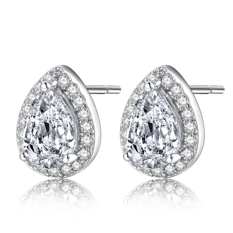 Starlight Diamond Ensembles de bijoux pour femme - Boucles d'oreilles et collier plaqués argent sterling 925 - Zircon carré léger avec boîte cadeau