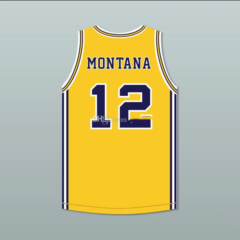 Joe Montana 12 Ringgold High School Yellow Retro Basketball