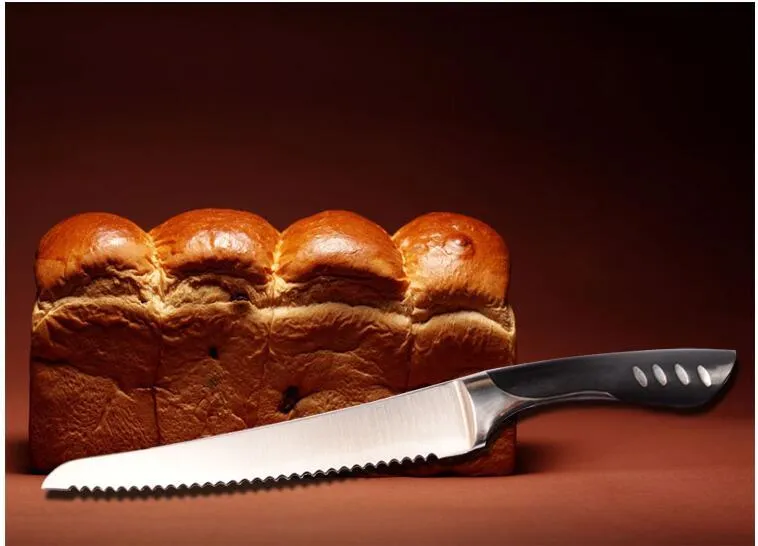 Rostfritt stål Serrated Bröd Slicer Kniv Ultra Sharp Bread Cake Cutter 13 tum Bästa Kökskniv
