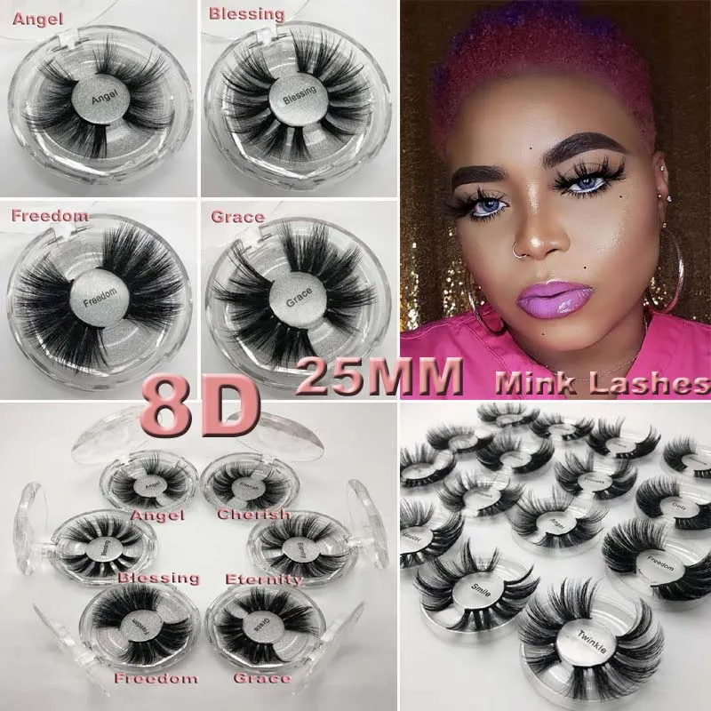 Ciglia di visone 5D da 25 mm Super naturali realistiche Fit spesse false ciglia di visone 5d realistiche 100% fatte a mano vendita diretta in fabbrica