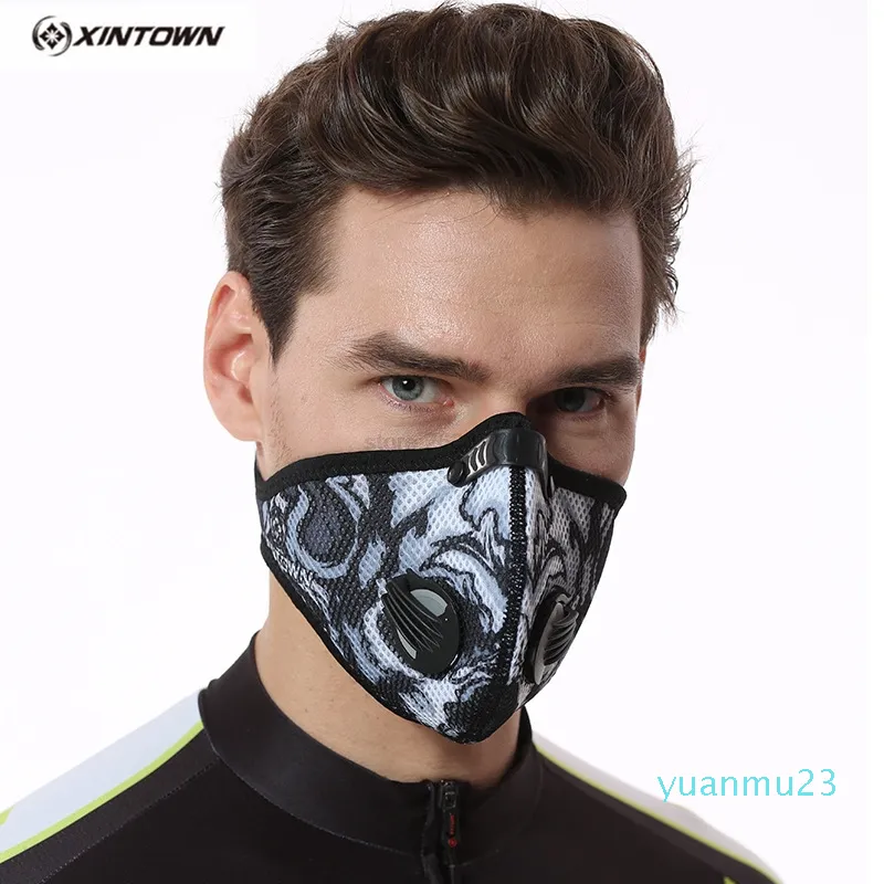 Wholesale-XINTOWN Men/Women Bike Mask Outdoor Training Exercise Mask Face Activated Carbon Dust-proof Cycling Face Anti-Pollution