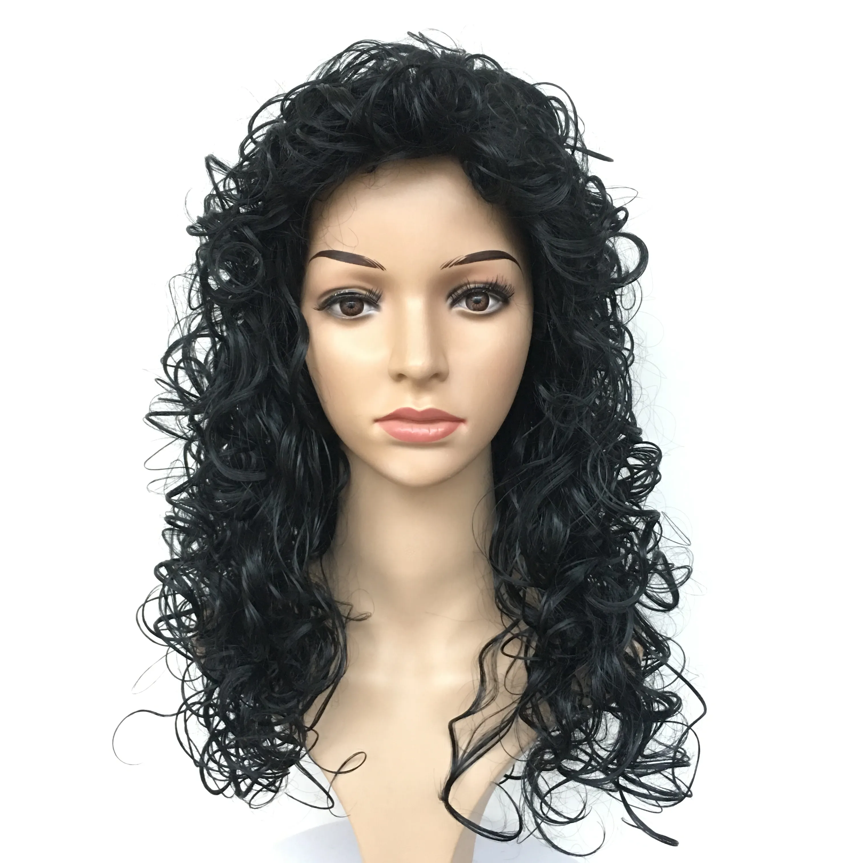 70er Jahre Afro-Perücke – Lockig, Braun, Verstellbar (bis 62 Cm Kopfumfang)