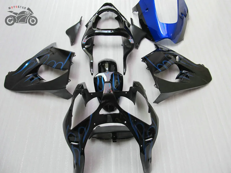 High quality fairings kit for Kawasaki Ninja ZX-9R 00 01 blue flames motorcycle fairing parts ZX9R 2000 2001 ZX 9R