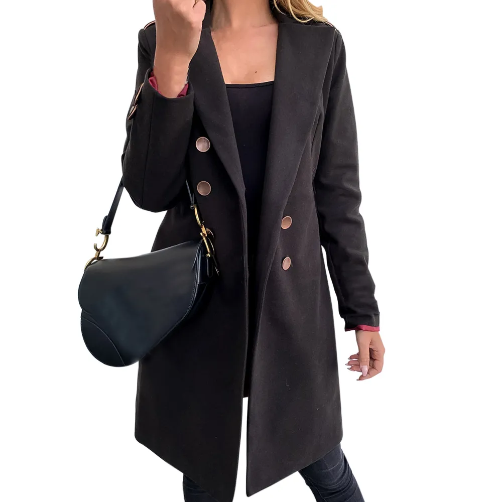 DOINLINE Cappotto Uomo Invernale In Misto Lana - Trench Elegante Medio Lungo