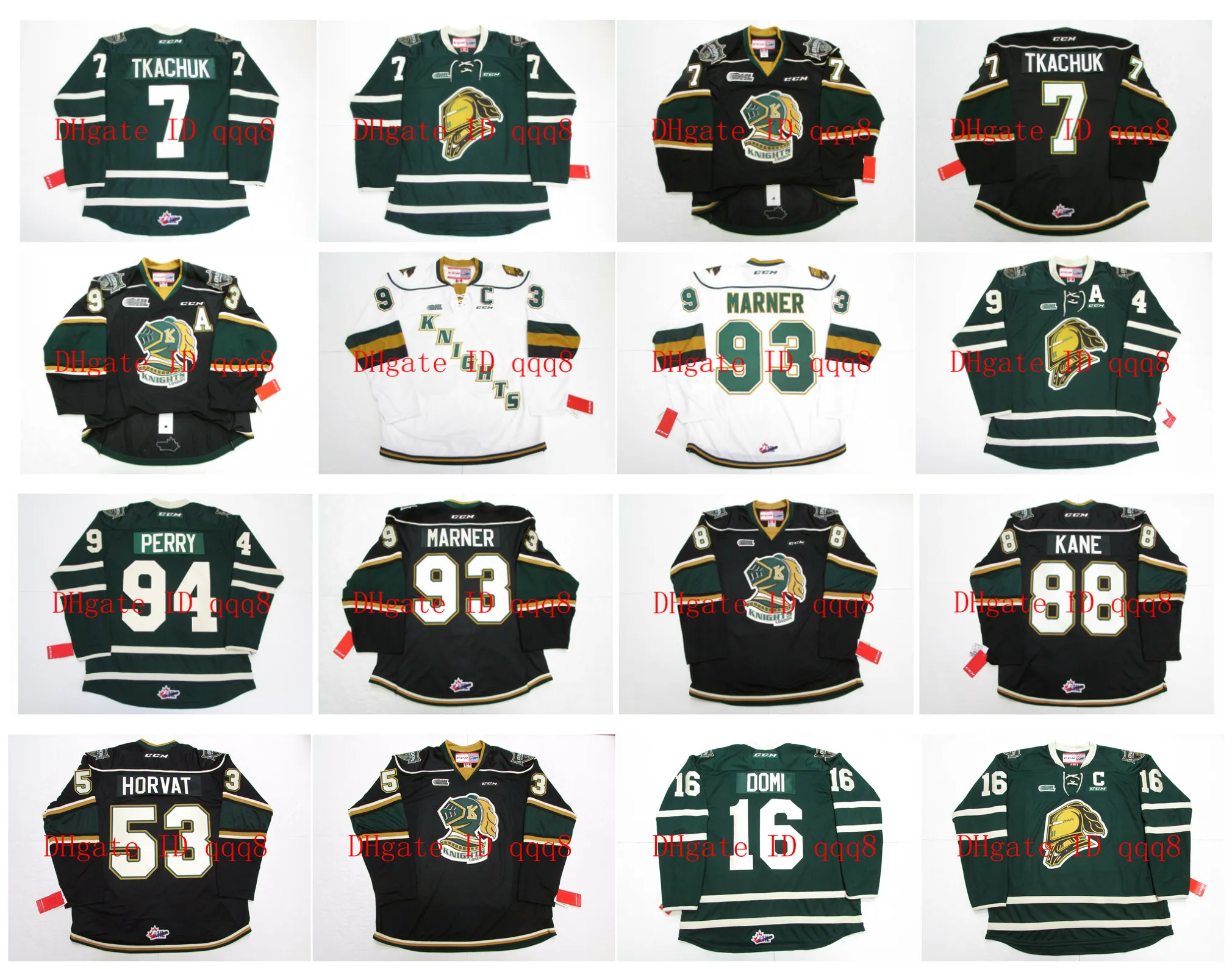 OHL London Knights Jersey 93 Митч Марнер 7 Мэтью Ткачук 53 Bo Horvat 88 Патрик Кейн 49 Макс Джонс 16 Макс Доми 94 Кори Перри Хоккей