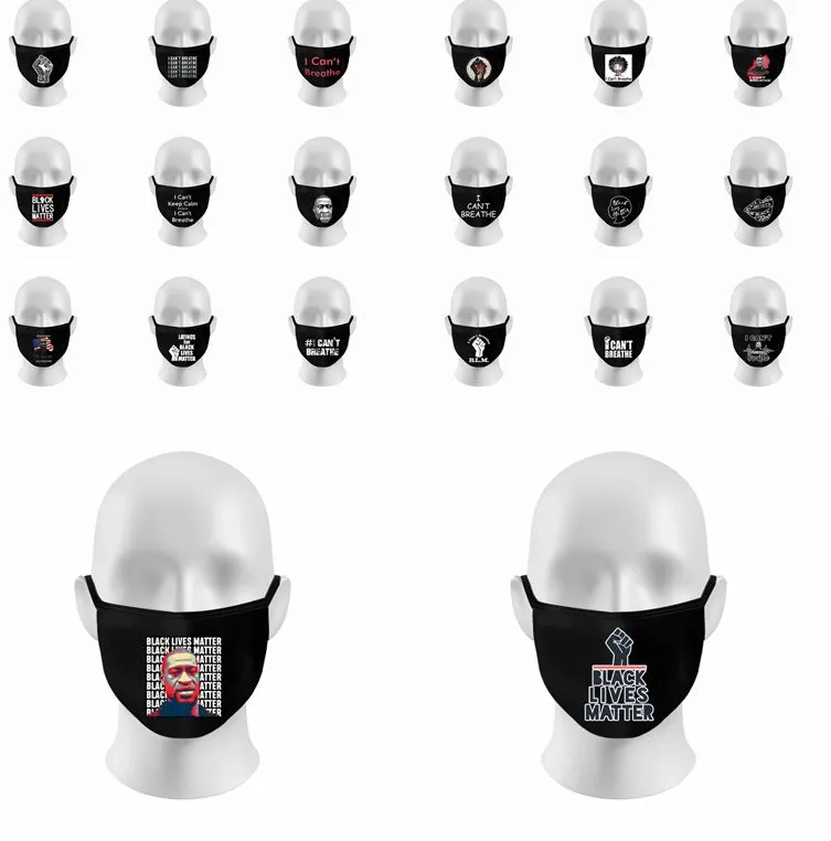 I Cant Breathe Mask Protest Face Cover Masque en tissu Masque noir Lavable BLM Black Lives Matter masque en coton LJJK2219