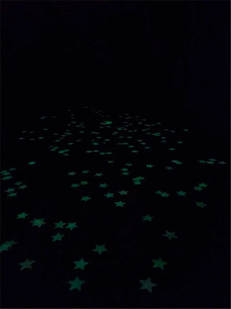 435 Glow Stars and 1 Moon In The Dark Star Plastic Stickers Ceiling Wall  Bedroom