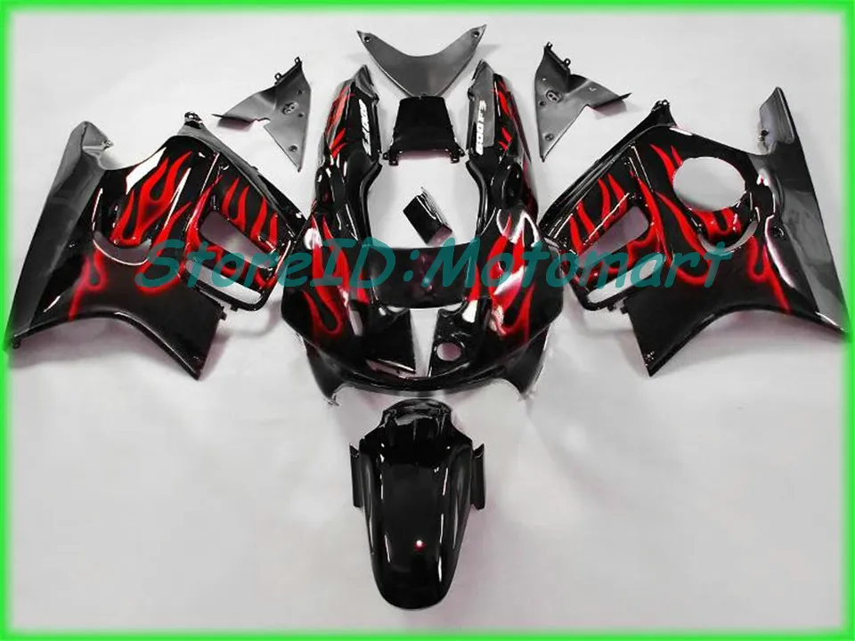 Kit carenatura moto per HONDA CBR600F3 97 98 CBR 600 F3 1997 1998 ABS Rosso argento nero Set carenature + regali HH08