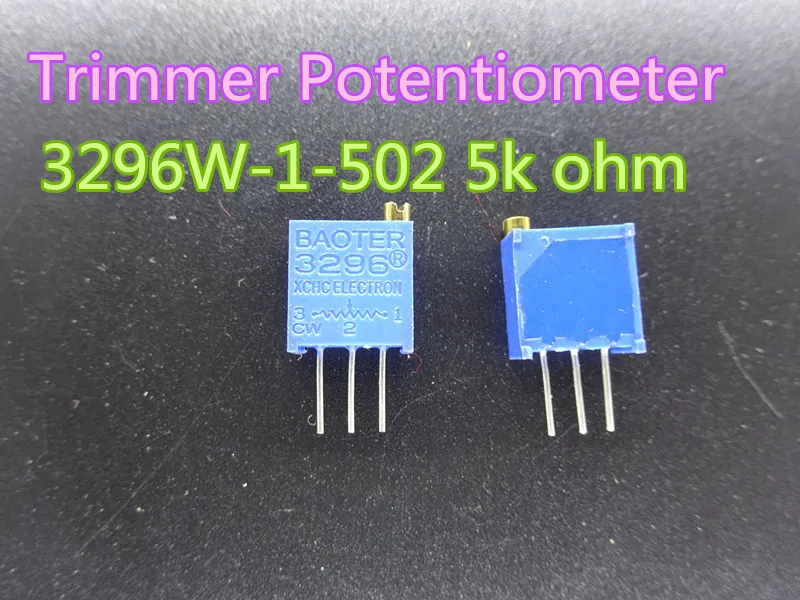 10st / lot Trim Pot Trimmer Potentiometer 296W-1-502 3296W 502 5K OHM I lager