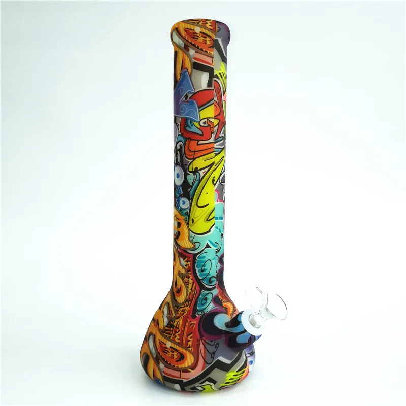 13.5 "Brilho no tubule de bongos de água de silicone escura com tubulação de vidro exclusiva legal de cera de fumo inquebrável Dabs Dabs Seco Herb Tobacco Bong