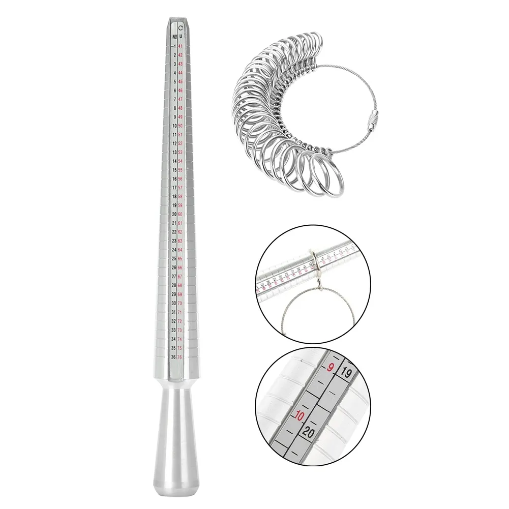 Cheap HK / US / EU / JPN Degree Standard Four Yard Ring Measurement Tool  with Plastic Finger Rings and Plastic Measuring Stick | Joom
