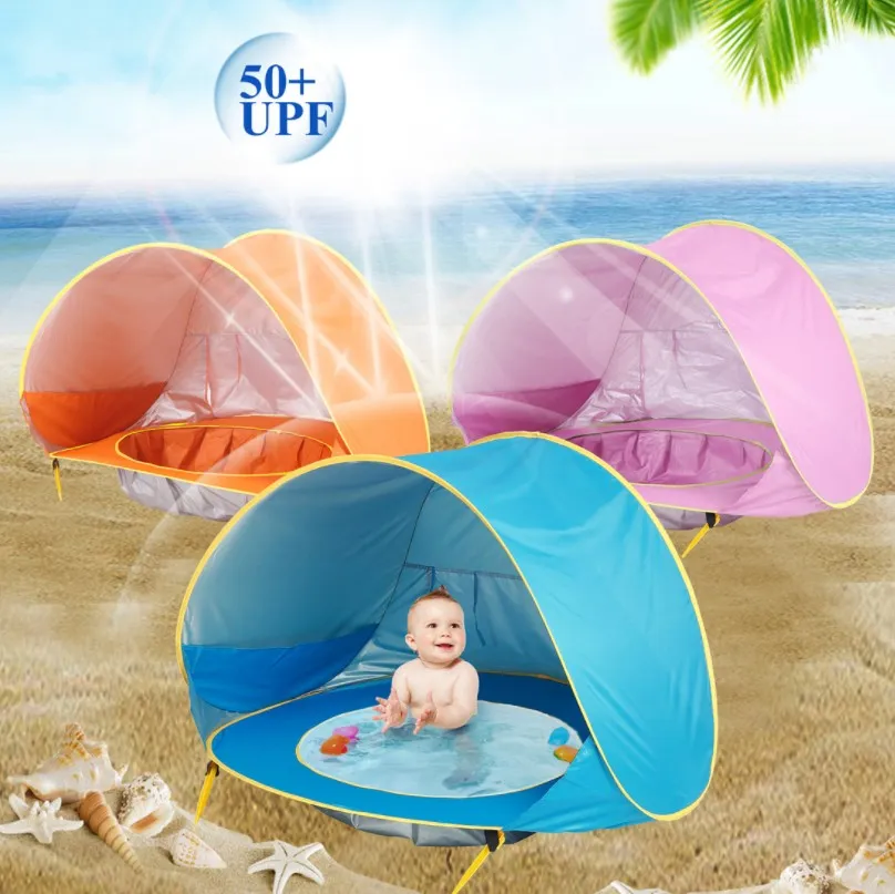 Estate Bambini Tenda da spiaggia per bambini Piscina all'ombra portatile Protezione solare per esterni Piscina Riparo per neonati