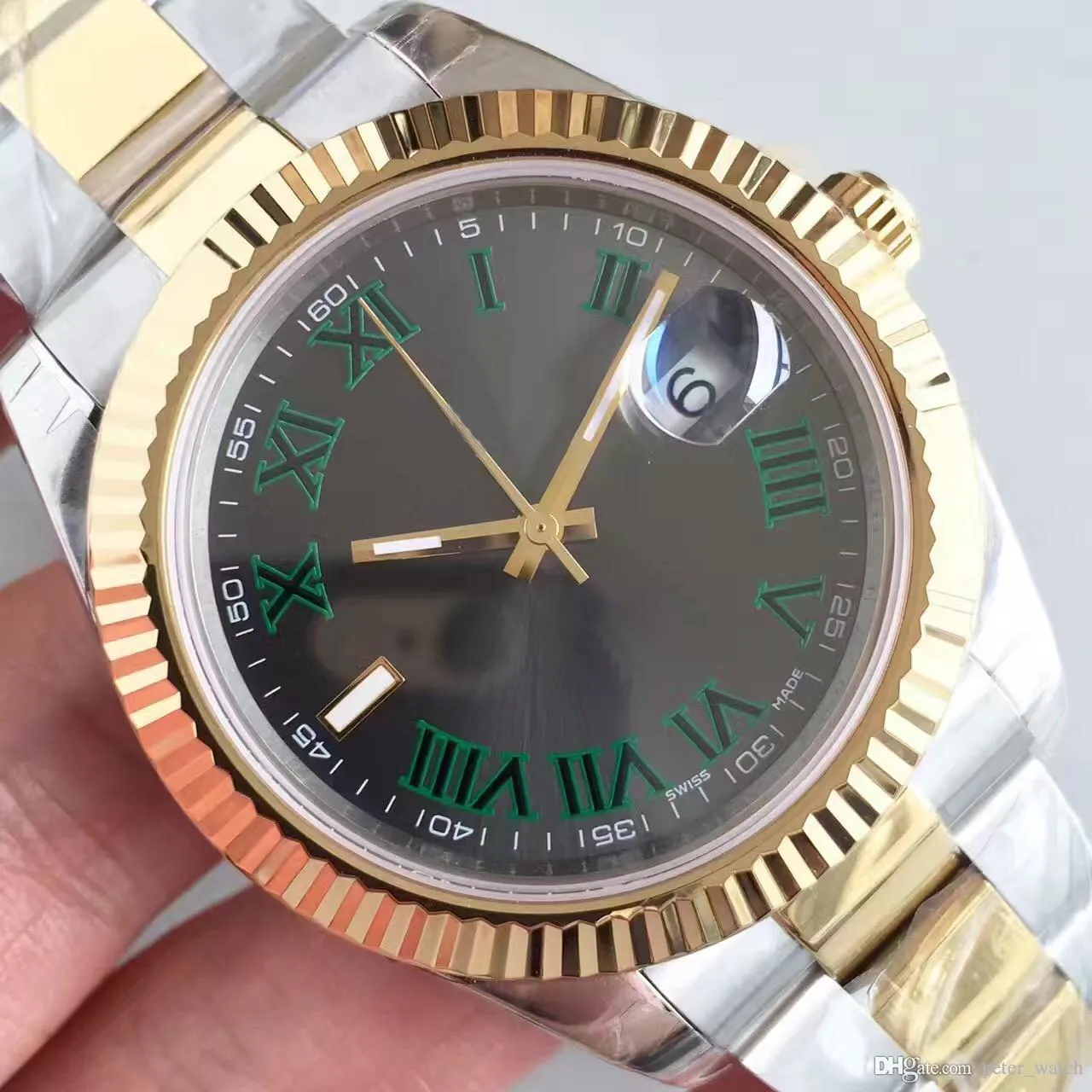 Top Brand Automatic 2813 Mechanical Watches Men Datejust 41mm rostfritt stål Sapphire Glass Solid Clasp President Mens Gray Wristwatch Man