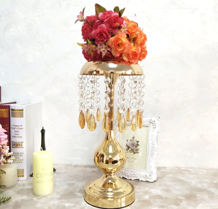 New style acrylic crystal wedding gold candelabra for wedding decoration centerpieces best0917