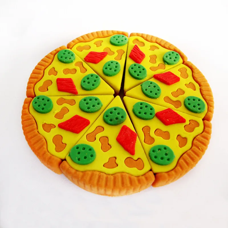 Wholesale Triangle Pizza Rubber Eraser Cartoon Animal Removable Eraser