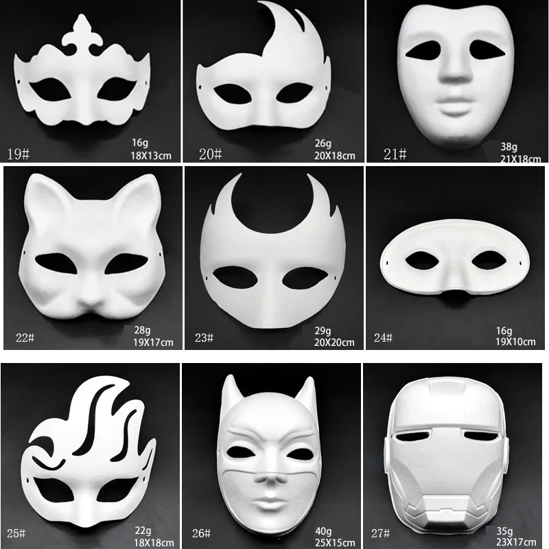 Makeup Dance White Masks Embryo Mould DIY Painting Handmade Mask Pulp  Animal Halloween Festival Party Masks White Paper Face Mask DBC BH2912