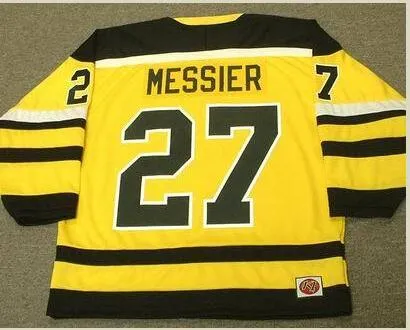 Men Vintage #27 MARK MESSIER Cincinnati Stingers 1978 WHA Hockey Jersey custom any name number