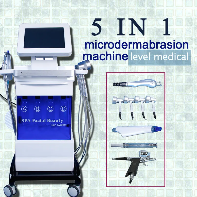 Professional 5 in1 Hydrofacial Dermabrasion Clean Skin Machine Hydro Facial Skin Care water Oxygen Peeling Spa Dermabrasion Machine