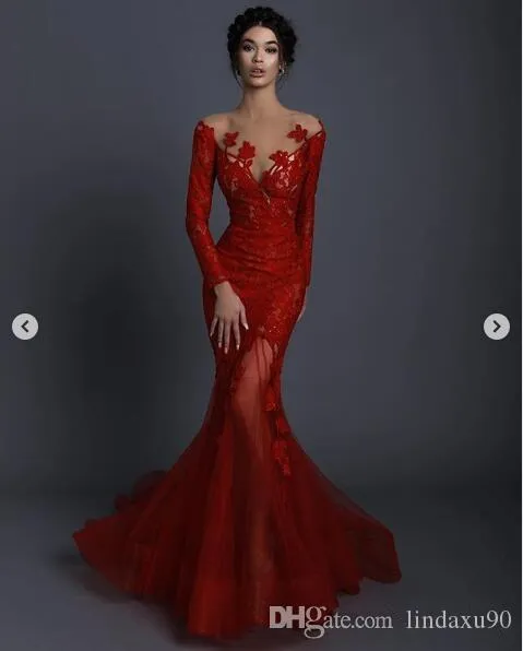 Jewel See-throughEvening Dress Jewel See-throughEvening Dress