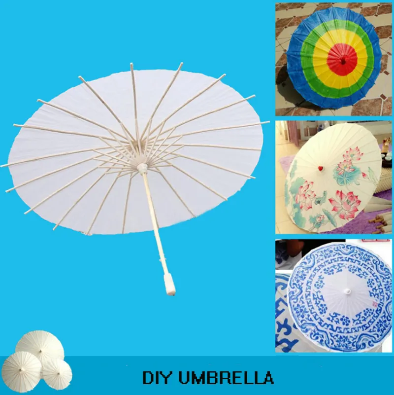 ورقة المظلات DIY فارغة ورقة بيضاء المظلات الزفاف المظلات الاطفال الرسم كرافت مظلة الزفاف صور الدعائم DW497